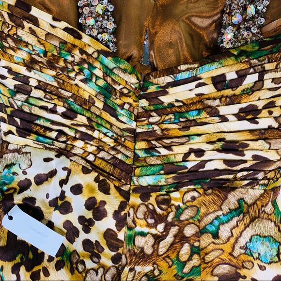 Night Moves by Allure Animal print w/ teal beaded - Picture 8 of 8